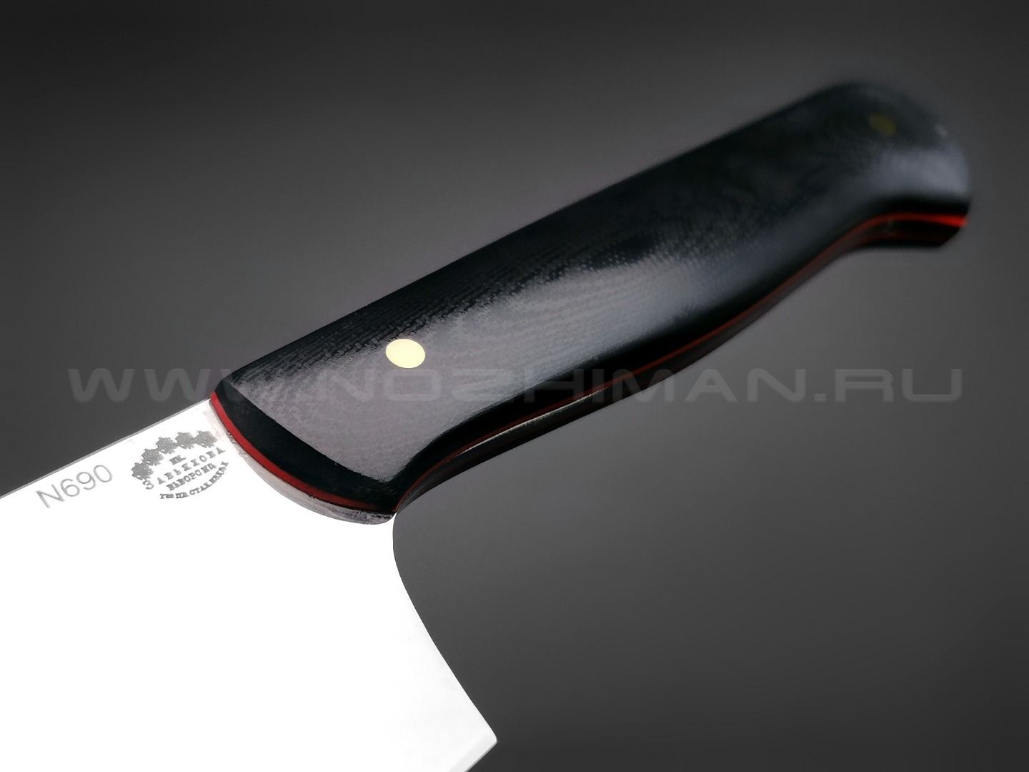 Набор из 3-х кухонных ножей, сталь N690, рукоять G10 black (Товарищество Завьялова)