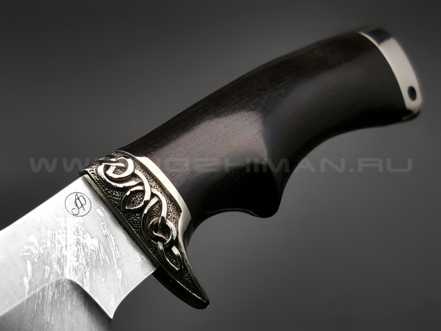 Нож "Ирбис" сталь Х12МФ, рукоять дерево граб, мельхиор (Фурсач А. А.)