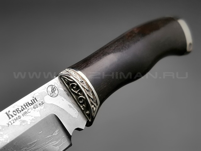 Нож "Шерхан" сталь Х12МФ, рукоять дерево граб, мельхиор (Фурсач А. А.)