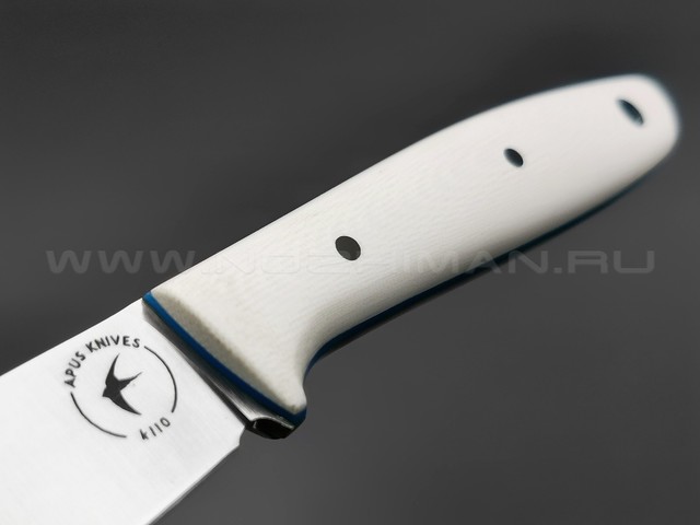 Apus Knives нож Toothpick сталь K110, рукоять G10 white & blue