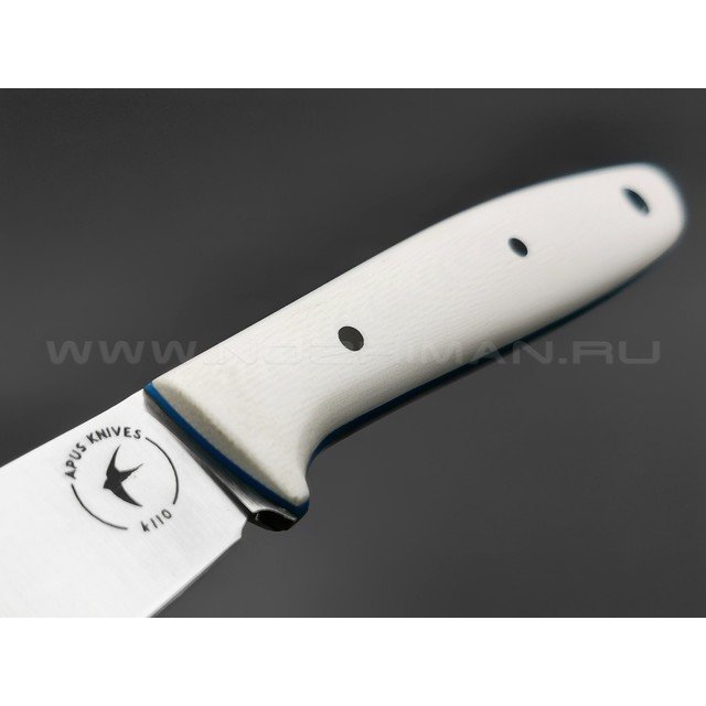 Апус нож Зубочистка сталь K110, рукоять G10 белый