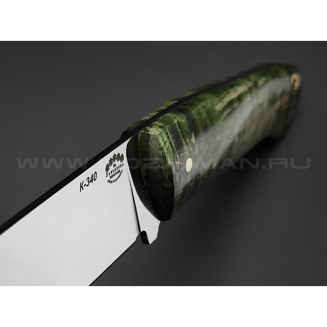 Товарищество Завьялова нож Бригадир сталь K340, рукоять Карельская берёза зелёная