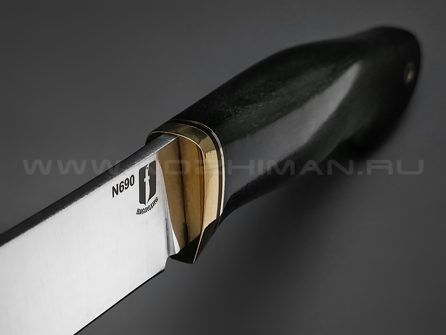 Нож "Скинер-Б" сталь N690, рукоять дерево граб, латунь (Наследие)
