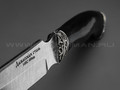 Нож "Рысь-М" дамасская сталь, рукоять дерево граб, мельхиор (Фурсач А. А.)
