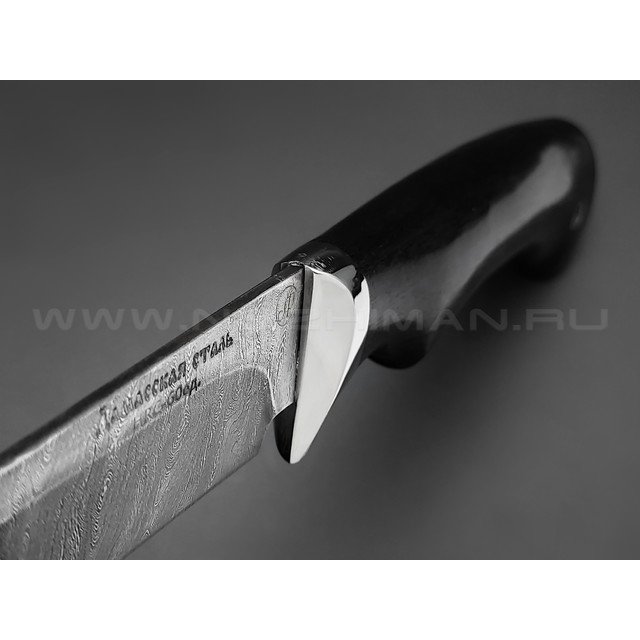 Нож "Газель-М" дамасская сталь, рукоять дерево граб, мельхиор (Фурсач А. А.)