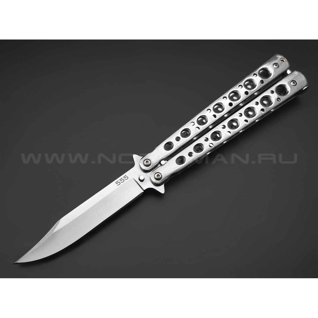 Нож балисонг "555" B-125 сталь 440, рукоять Stainless steel (Ножемир)