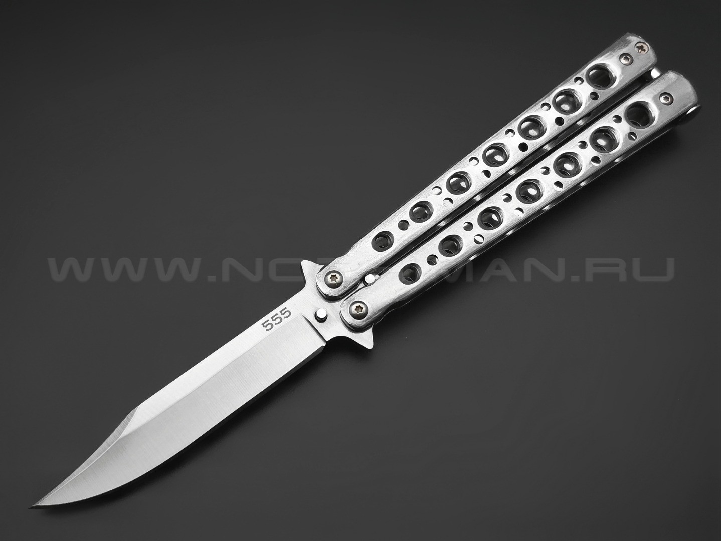 Нож балисонг "555" B-125 сталь 440, рукоять Stainless steel (Ножемир)
