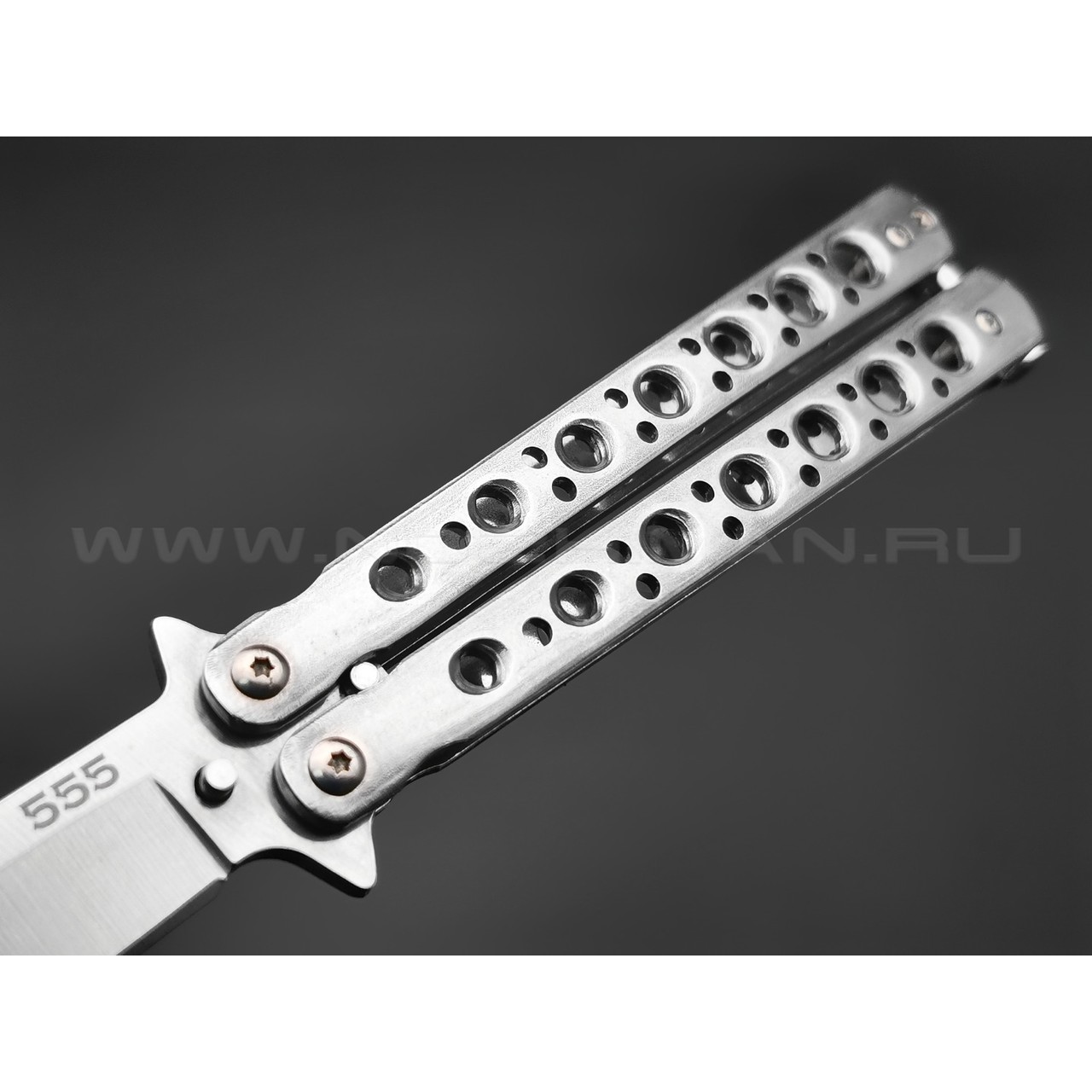Нож балисонг "555" B-125 сталь 440, рукоять Stainless steel (Ножемир)