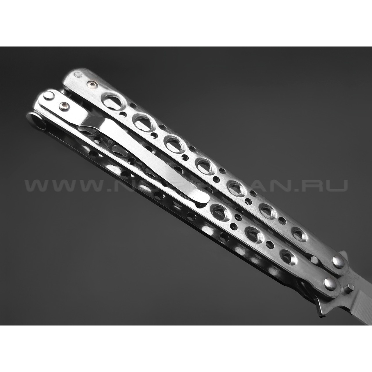 Нож балисонг "555" B-125 сталь 440, рукоять Stainless steel (Ножемир)