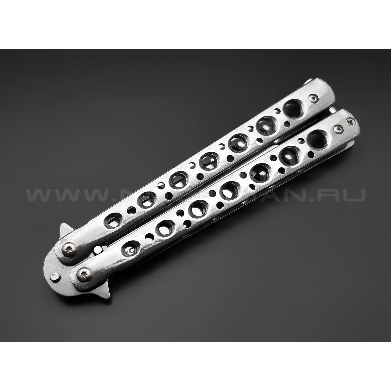 Нож балисонг "555" B-125 сталь 440, рукоять Stainless steel (Ножемир)