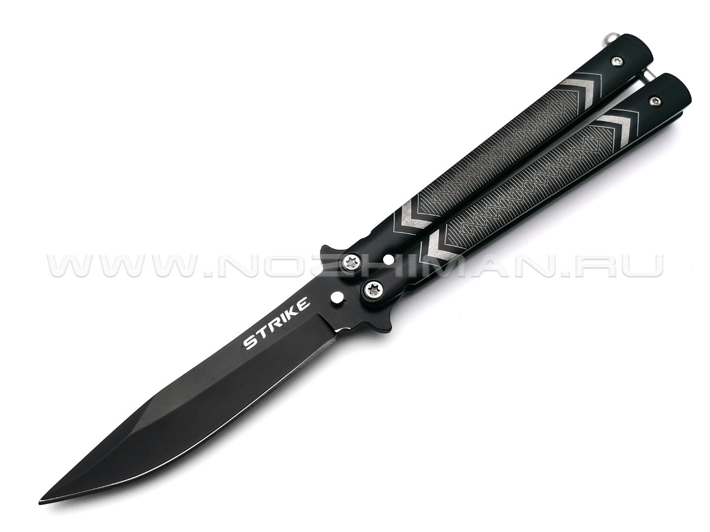 Нож балисонг "Strike" black B-111BNS сталь 440, рукоять Stainless steel (Ножемир)