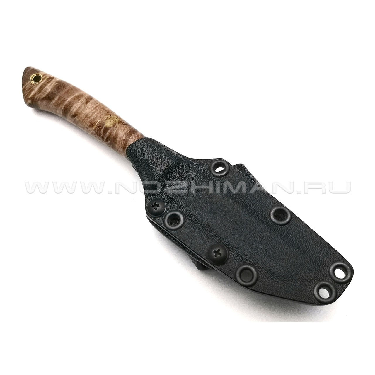 Волчий Век нож Слонёнок Custom сталь M390 WA, рукоять берёзовый кап, рог буйвола