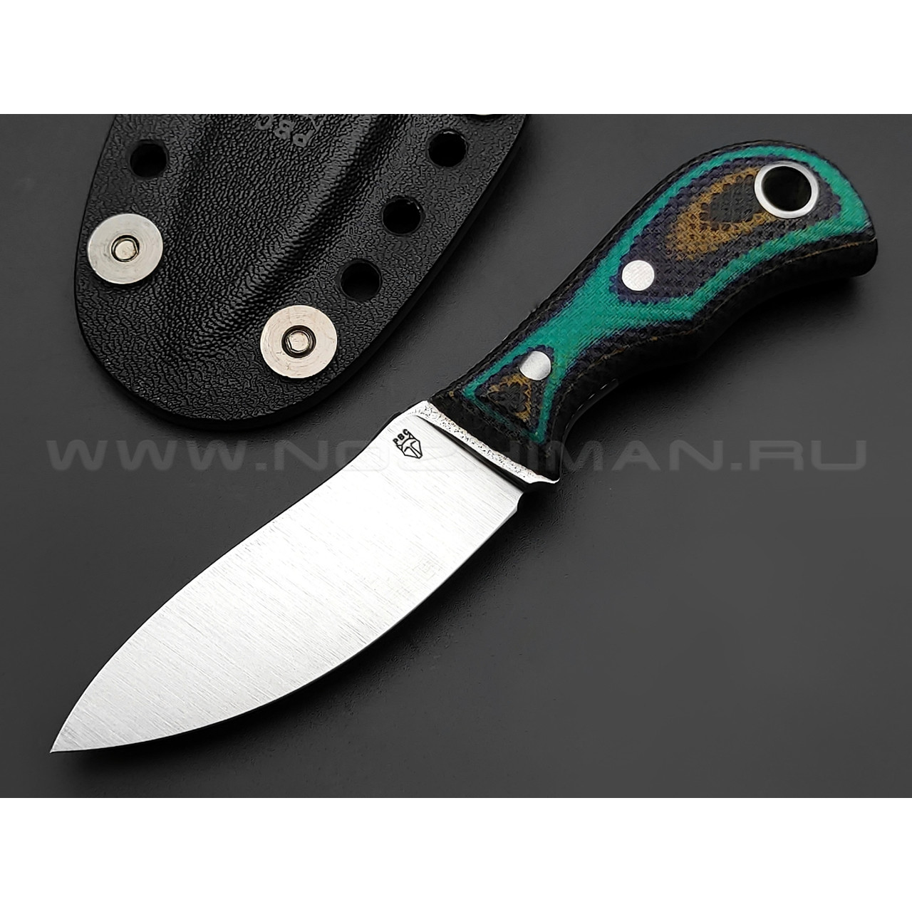 РВС нож Двояк сталь N690, рукоять микарта black & green