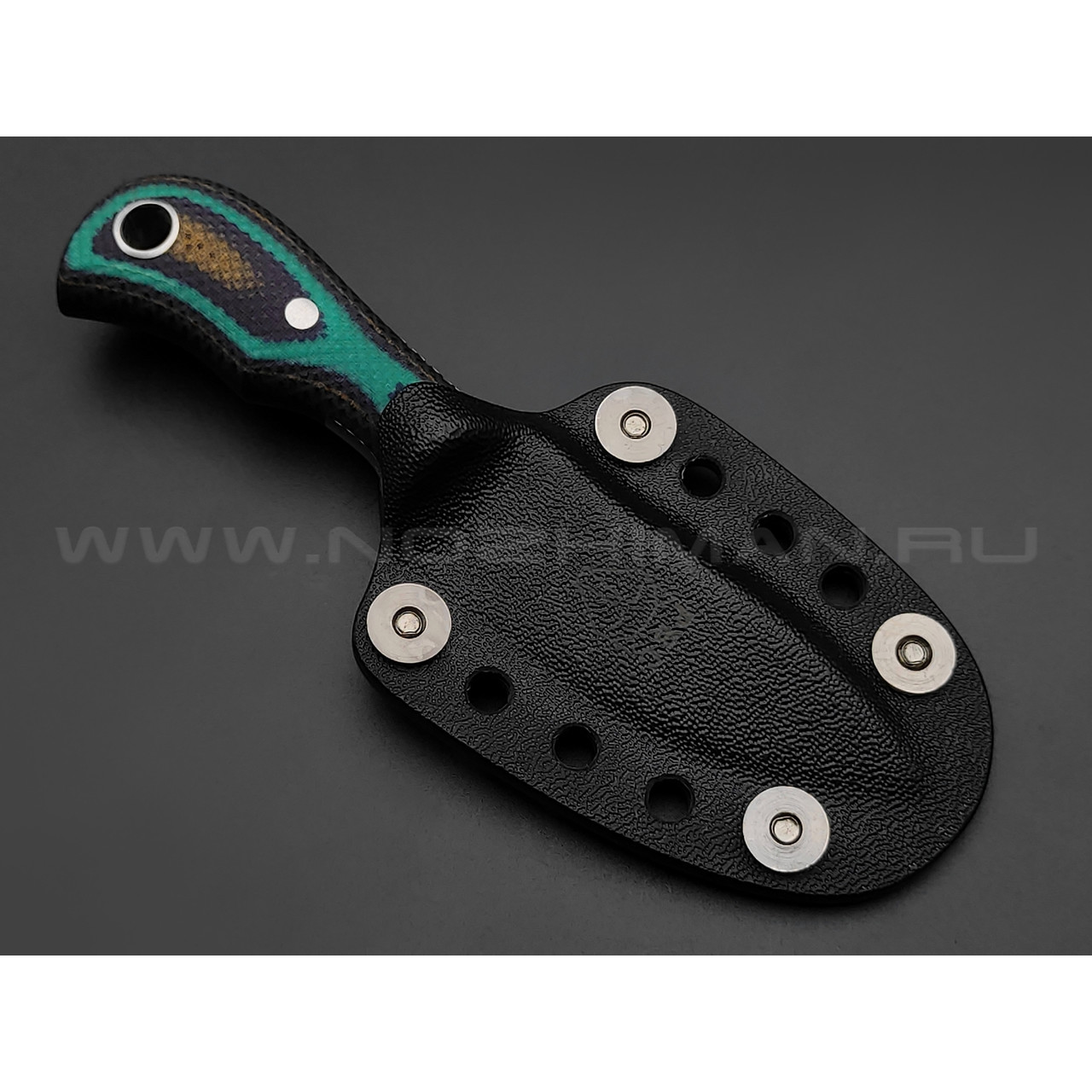 РВС нож Двояк сталь N690, рукоять микарта black & green