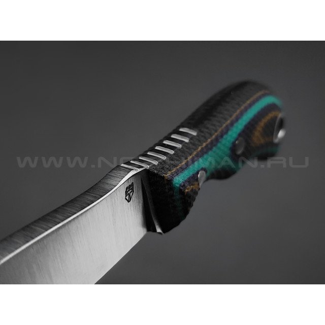 РВС нож Двояк сталь N690, рукоять микарта black & green