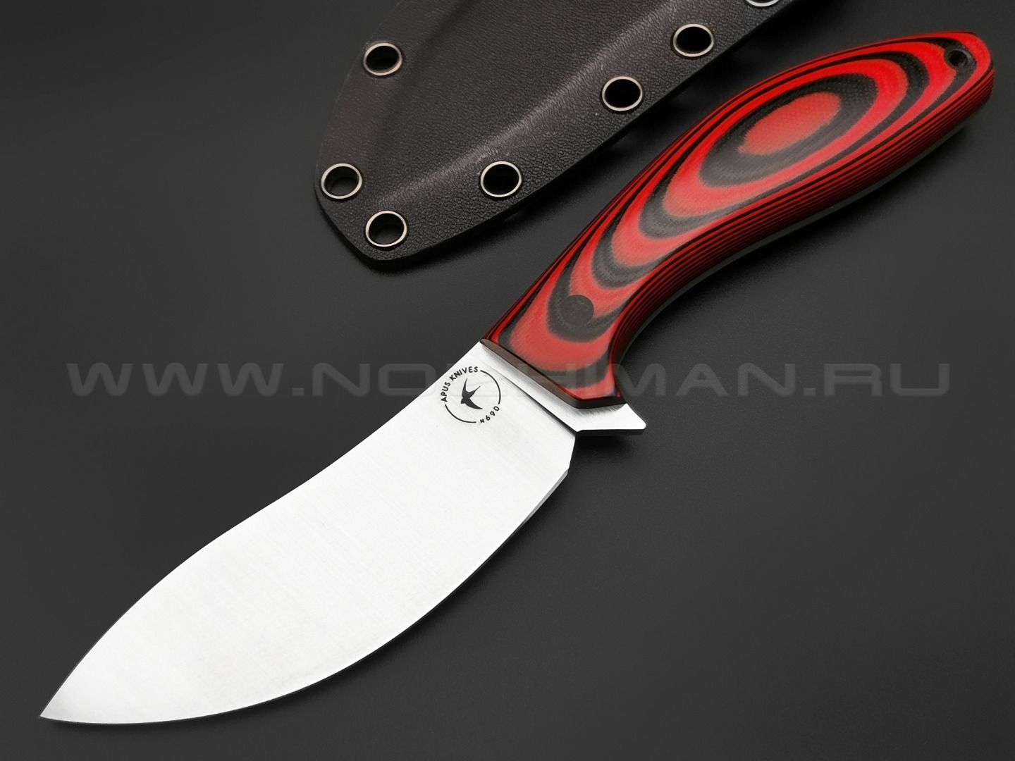 Apus Knives нож Narbus сталь N690, рукоять G10 Black & Red