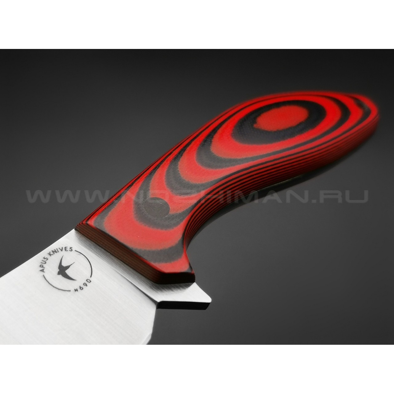 Апус нож Narbus сталь N690, рукоять G10 Black & Red