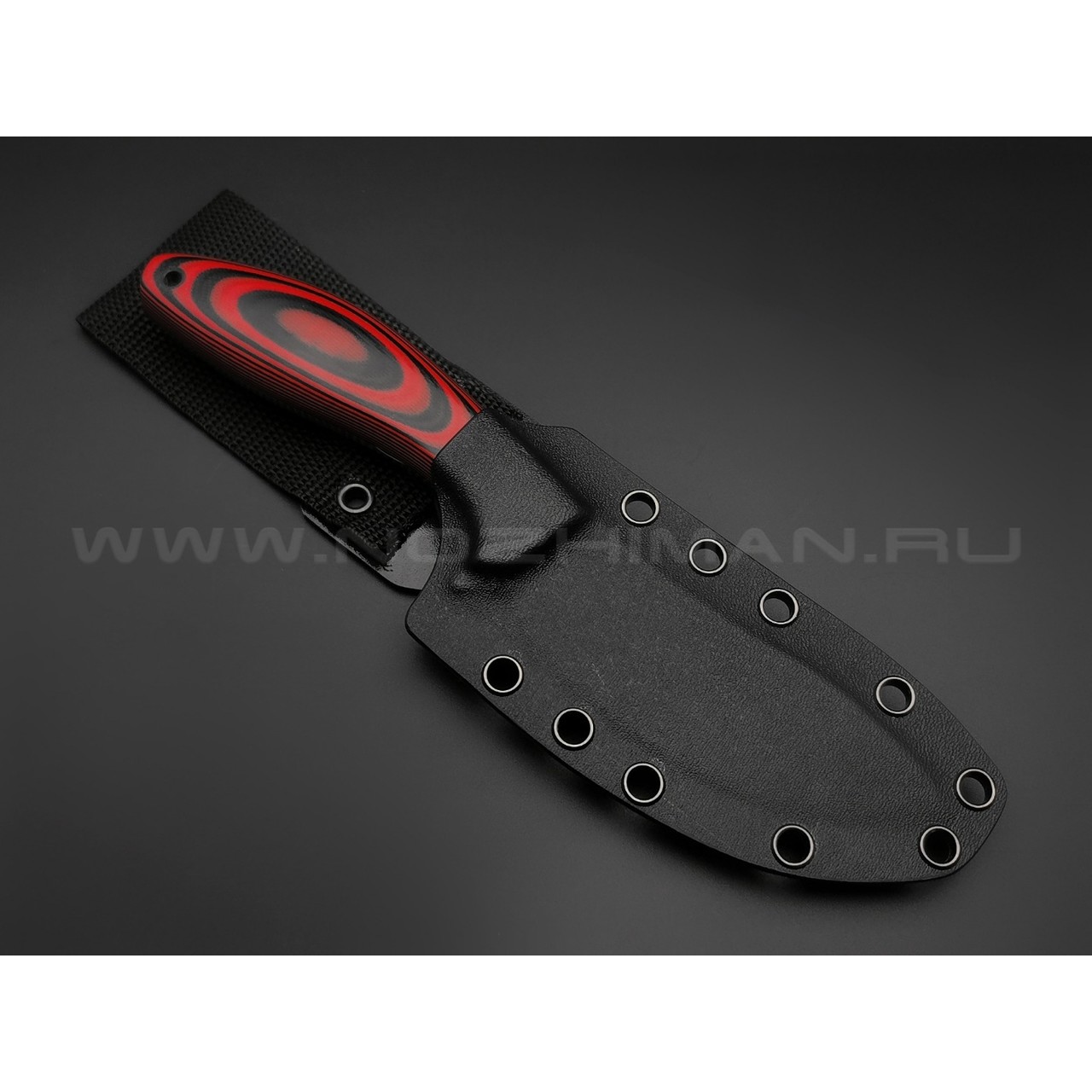 Апус нож Narbus сталь N690, рукоять G10 Black & Red