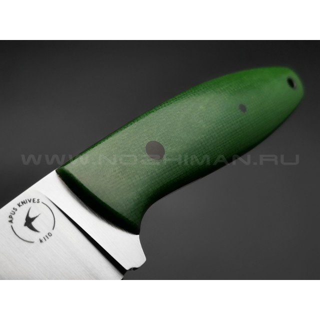 Апус нож Шорти сталь K110, рукоять Микарта зелёная