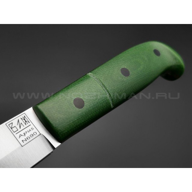 ZH Knives нож Septima сталь N690, рукоять Micarta green