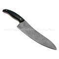 Кухонный нож Шеф №2, булатная сталь, рукоять G10 black (Мастерская Наследие)
