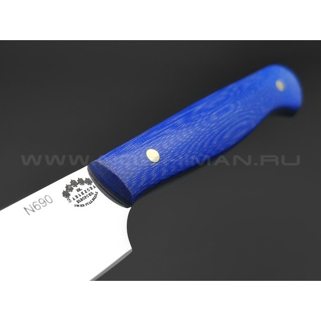 Кухонный нож Овощной №1, сталь N690, рукоять G10 blue (Товарищество Завьялова)