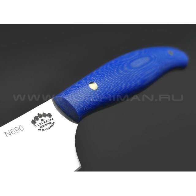 Кухонный нож Овощной №2, сталь N690, рукоять G10 blue (Товарищество Завьялова)