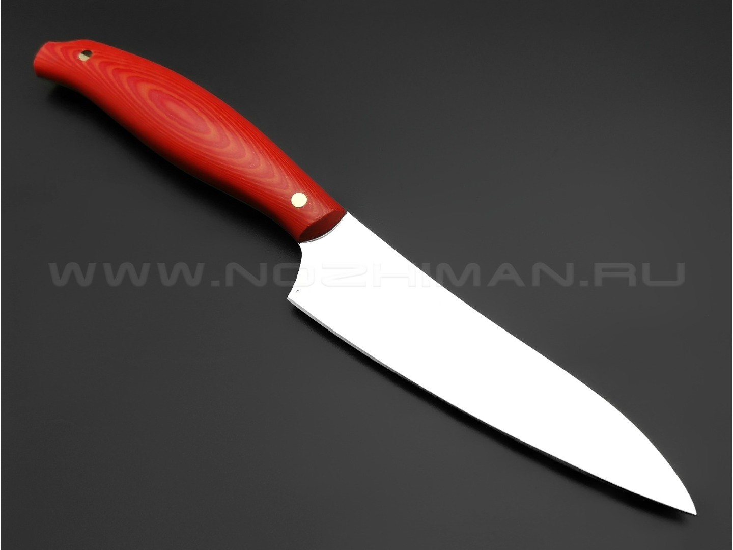 Кухонный нож Овощной №2, сталь N690, рукоять G10 red & orange (Товарищество Завьялова)