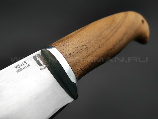 Кухонный нож Рыночный, сталь 95Х18, рукоять дерево орех (Мастерская Наследие)