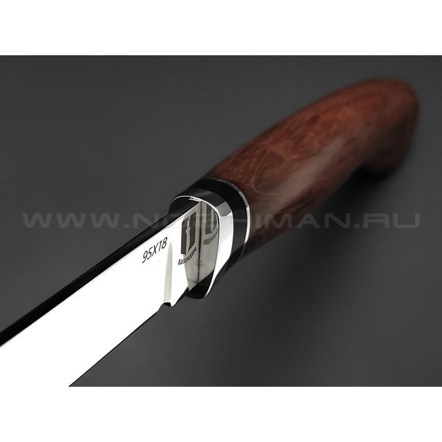 Нож "Осётр" сталь 95Х18, рукоять дерево бубинга (Мастерская Наследие)