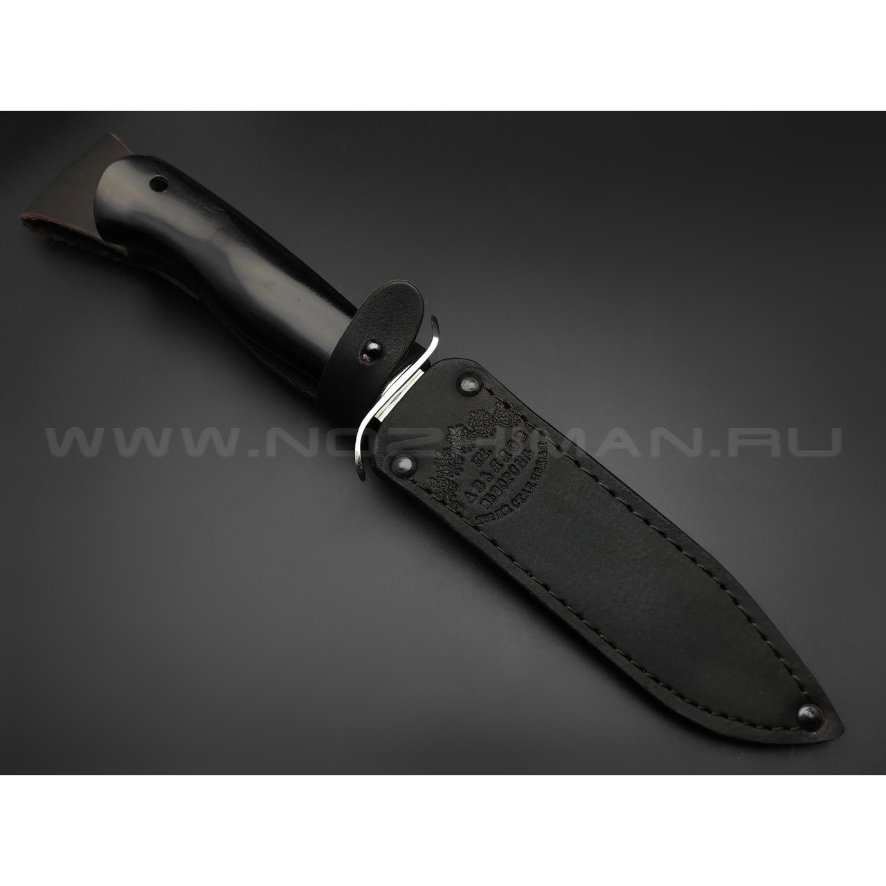 Нож разведчика "НР-40" сталь K340, рукоять дерево граб, мельхиор (Товарищество Завьялова)