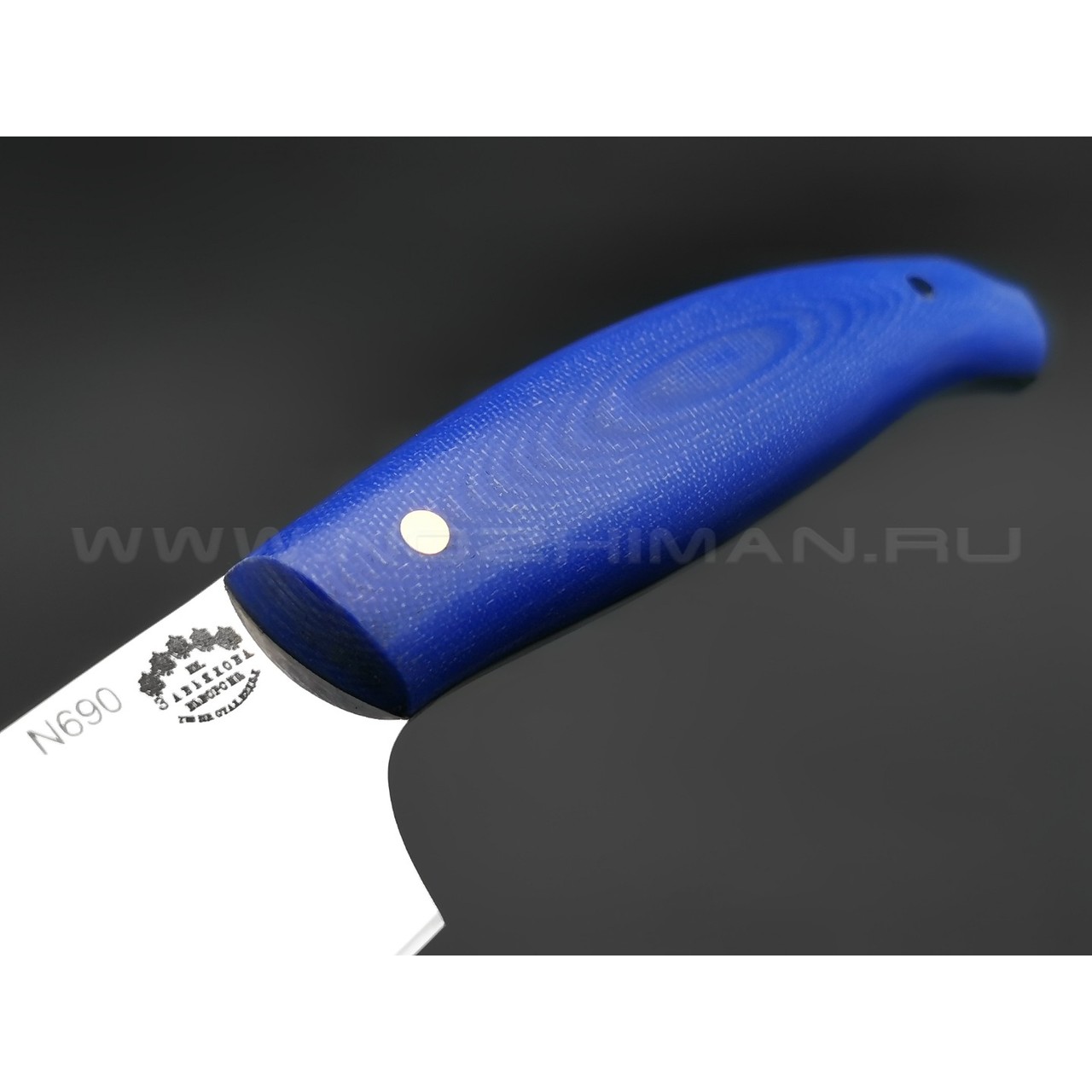 Филейный нож №2, сталь N690, рукоять G10 blue (Товарищество Завьялова)