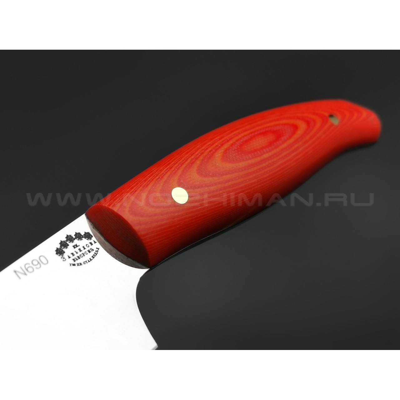 Филейный нож №2, сталь N690, рукоять G10 red & orange (Товарищество Завьялова)
