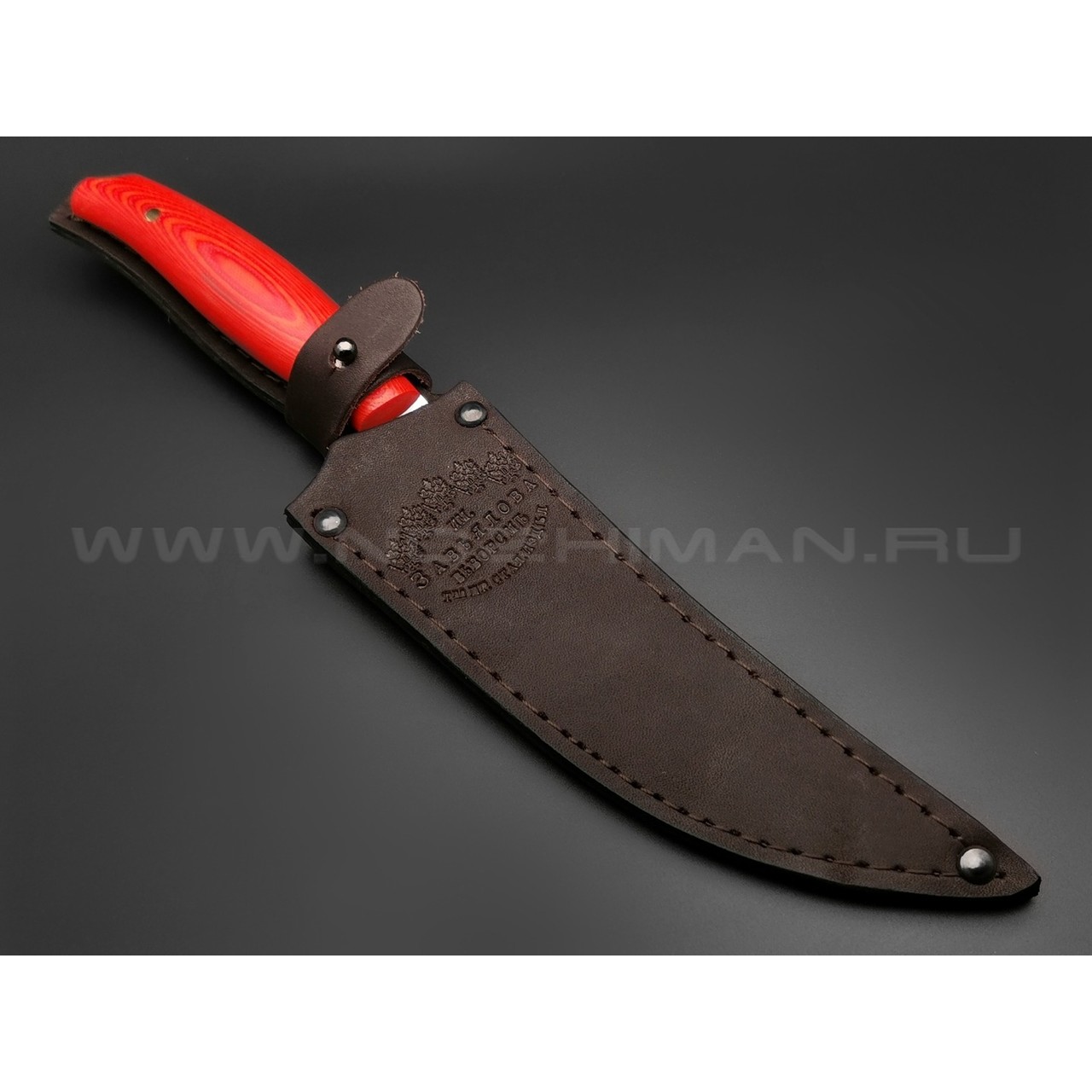 Филейный нож №2, сталь N690, рукоять G10 red & orange (Товарищество Завьялова)