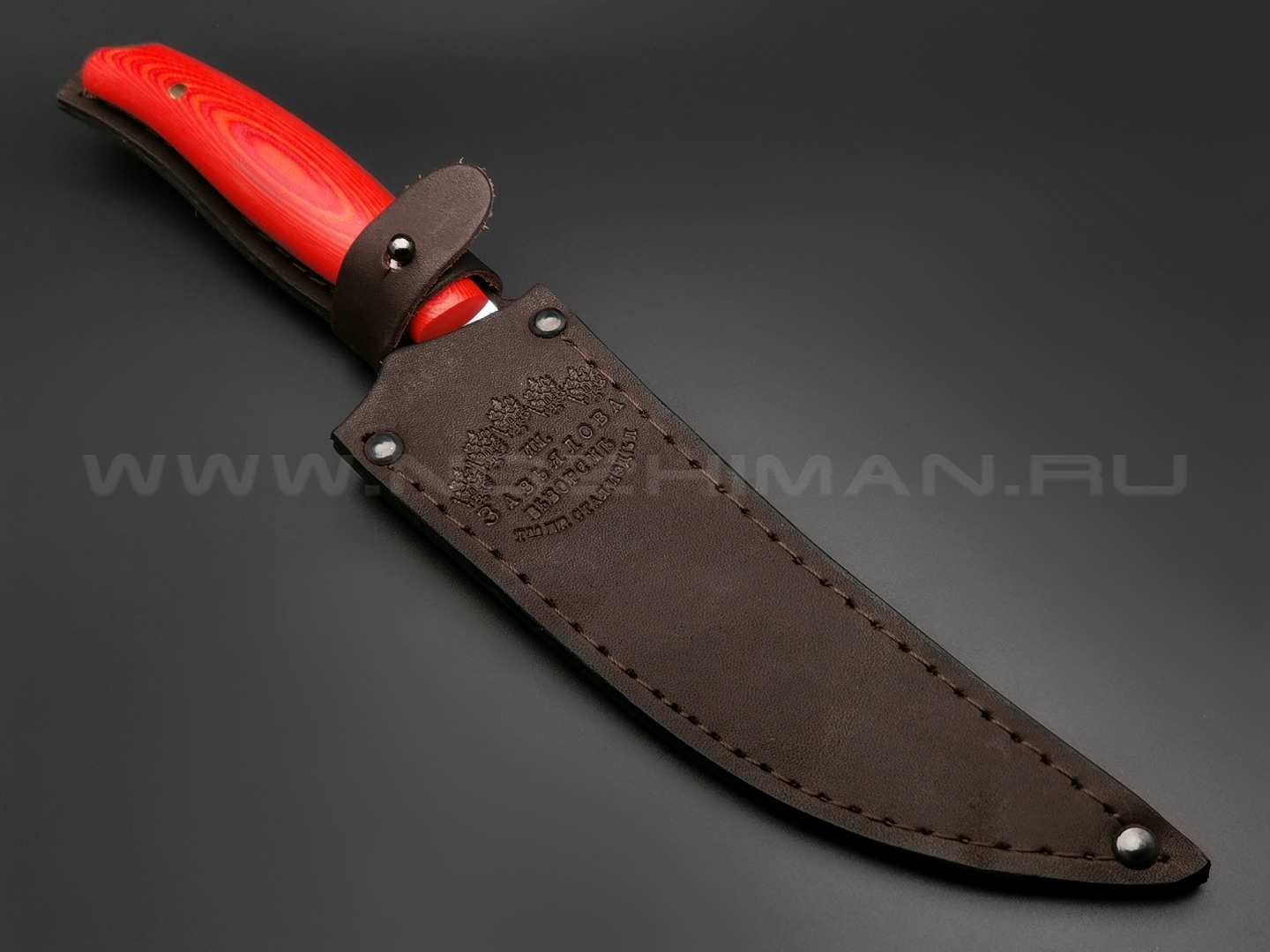 Филейный нож №2, сталь N690, рукоять G10 red & orange (Товарищество Завьялова)