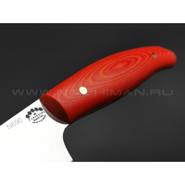 Филейный нож №2, сталь N690, рукоять G10 red & orange (Товарищество Завьялова)