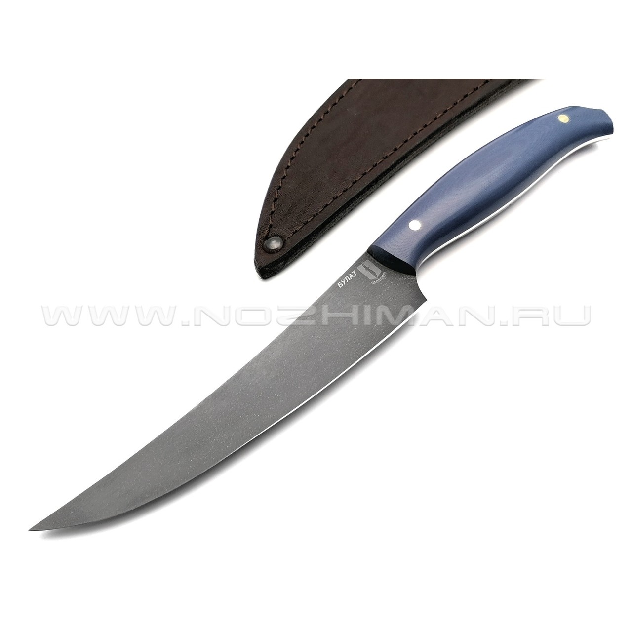 Филейный нож №2, булатная сталь, рукоять G10 navy (Мастерская Наследие)