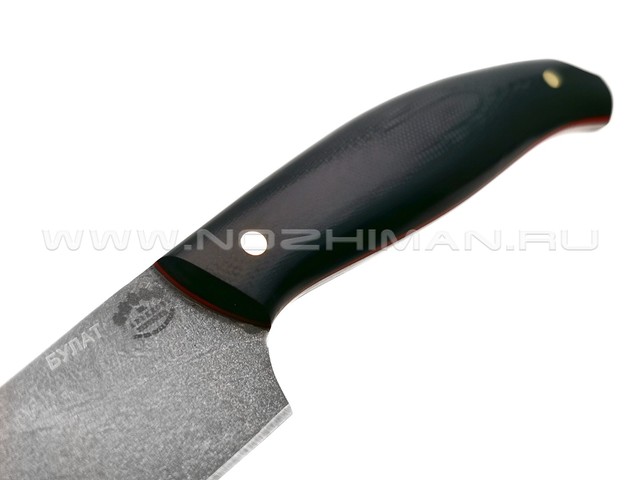 Большой филейный нож №2, булатная сталь, рукоять G10 black (Товарищество Завьялова)