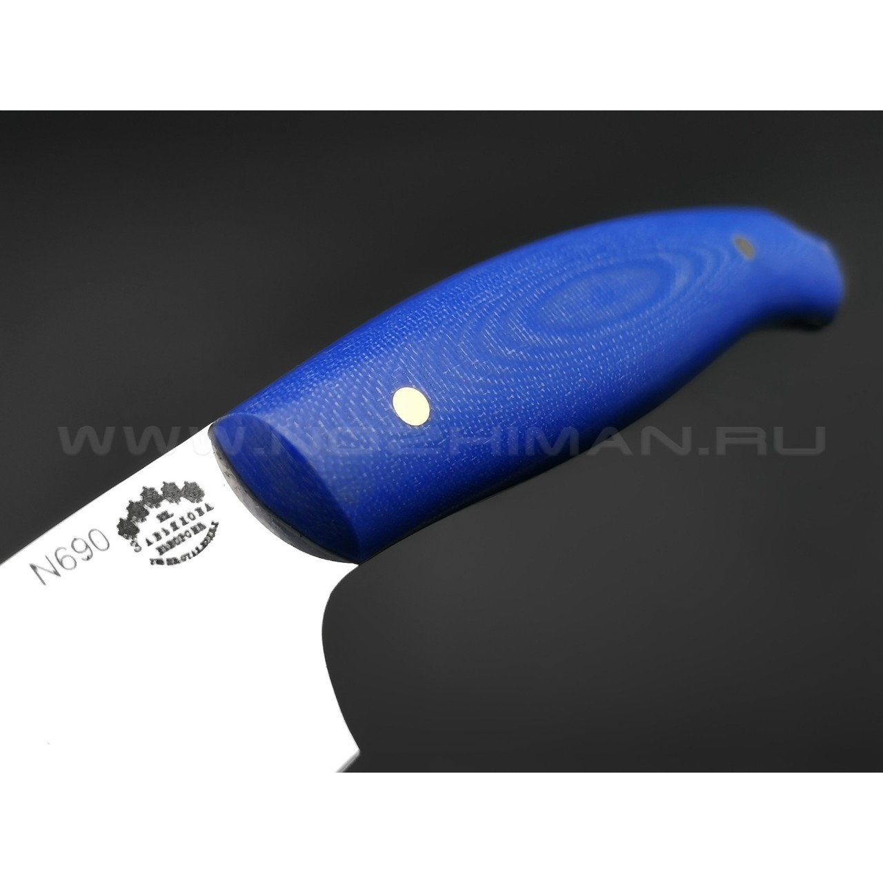 Большой филейный нож №2, сталь N690, рукоять G10 blue (Товарищество Завьялова)