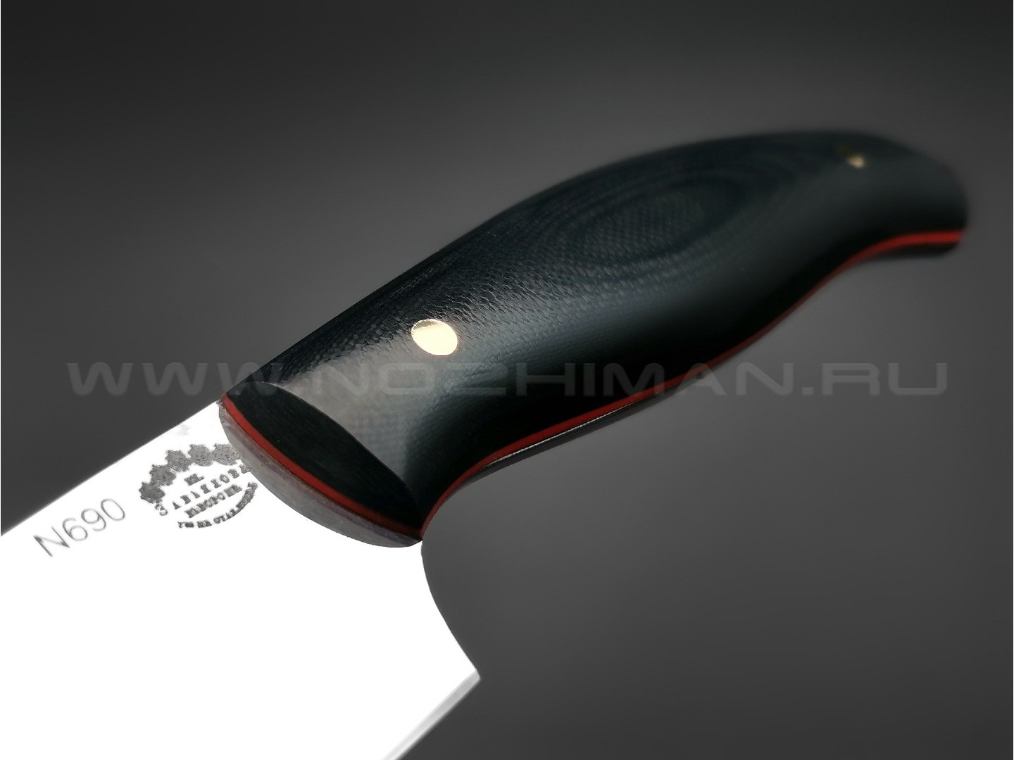 Большой филейный нож №2, сталь N690, рукоять G10 black (Товарищество Завьялова)