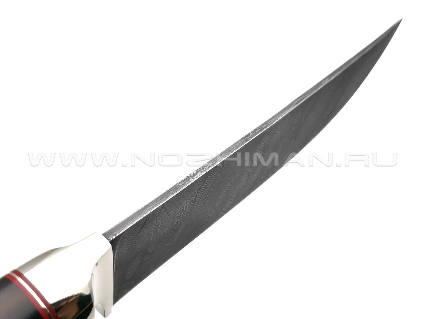 Нож "Пчак-М" дамасская сталь, рукоять дерево граб, мельхиор (Товарищество Завьялова)