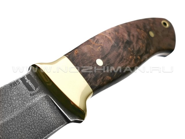 Нож "Боцман" сталь ХВ5, рукоять карельская береза, латунь (Мастерская Наследие)
