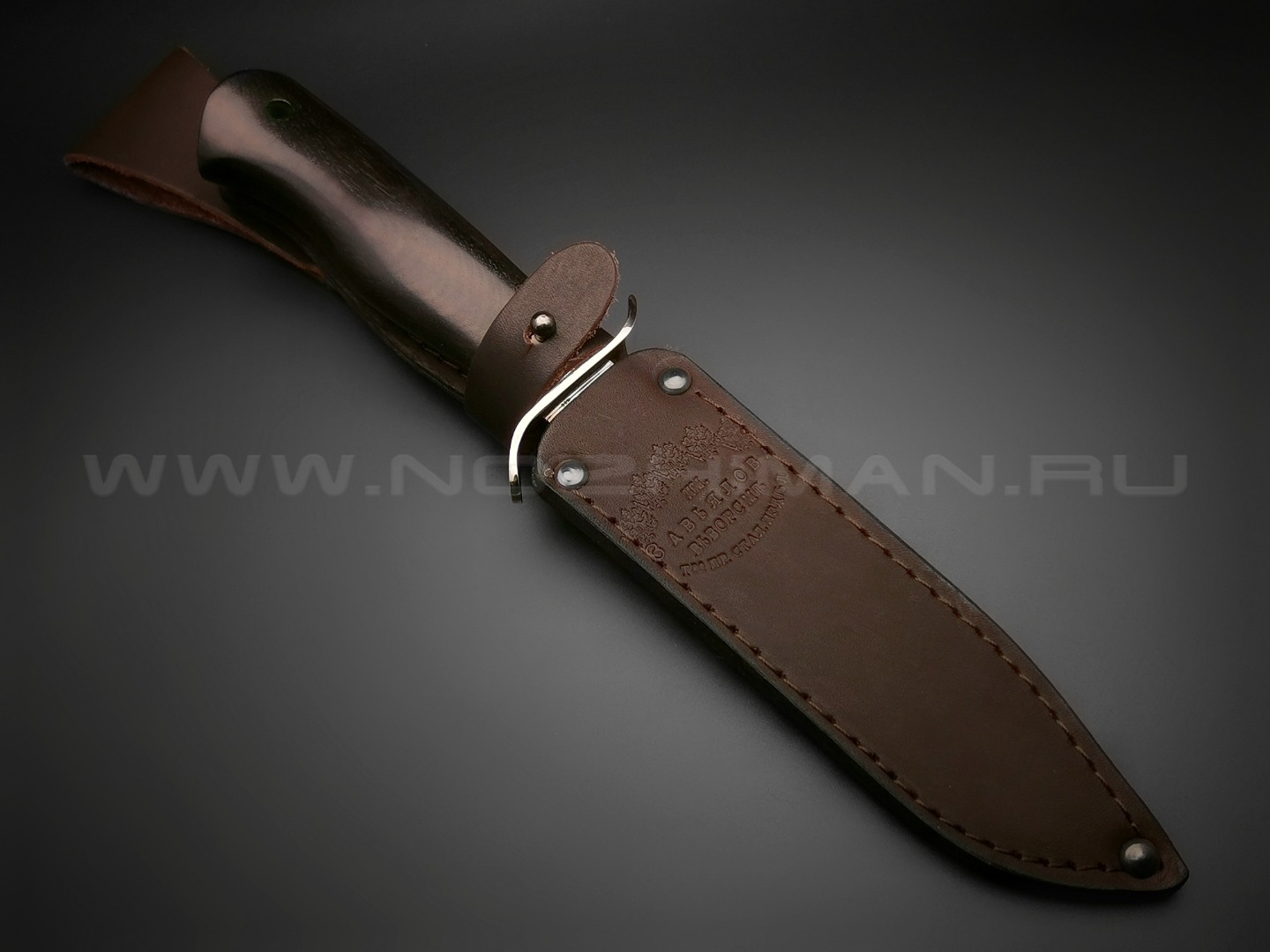 Нож разведчика "НР-40" сталь Х12МФ, рукоять дерево граб, мельхиор (Товарищество Завьялова)