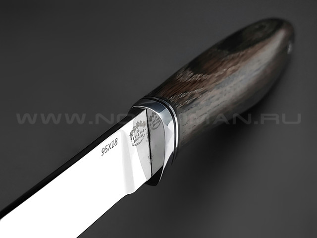 Нож "Ладья" сталь 95Х18, рукоять морёный дуб (Товарищество Завьялова)