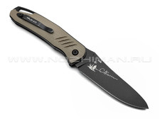 Mr.Blade нож HIT сталь D2 blackwash, рукоять G10 tan (автограф Сергея Селина)