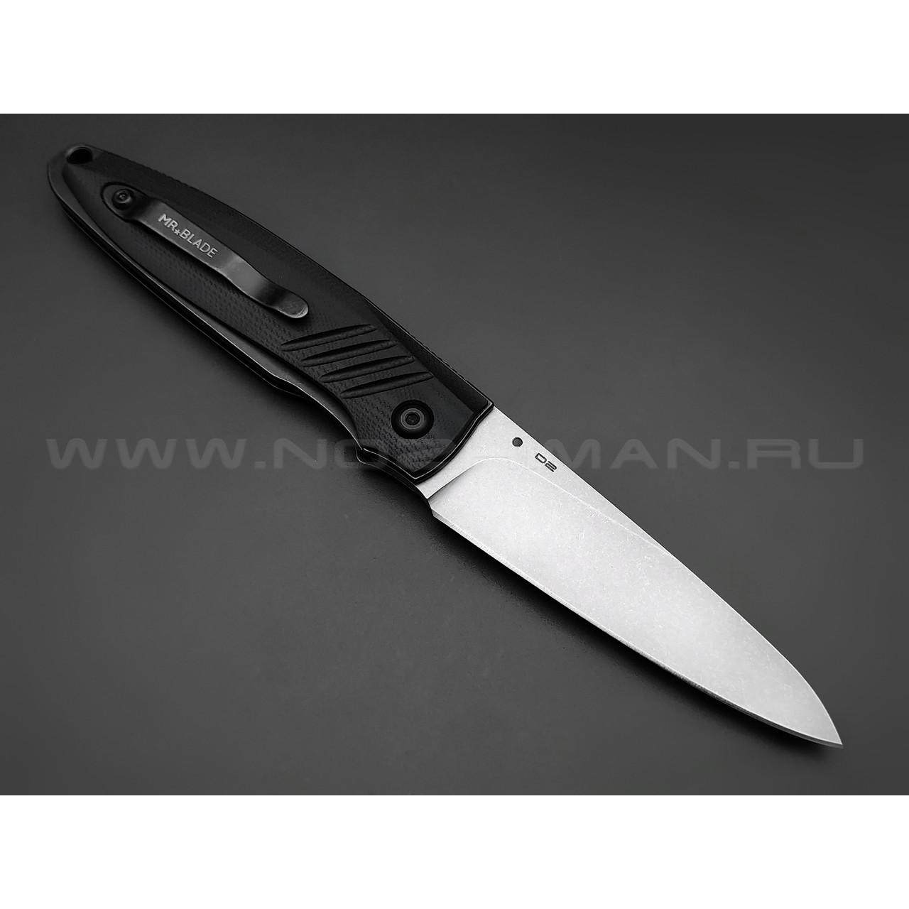Mr.Blade нож Shot сталь D2 стоунвош, рукоять G10 black