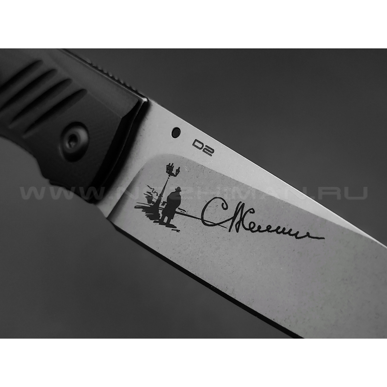Mr.Blade нож Shot сталь D2 стоунвош, рукоять G10 black (автограф Сергея Селина)