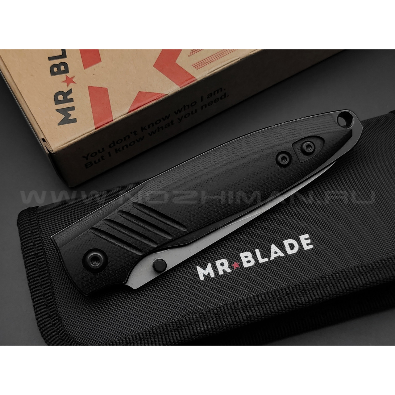 Mr.Blade нож Shot сталь D2 стоунвош, рукоять G10 black (автограф Сергея Селина)
