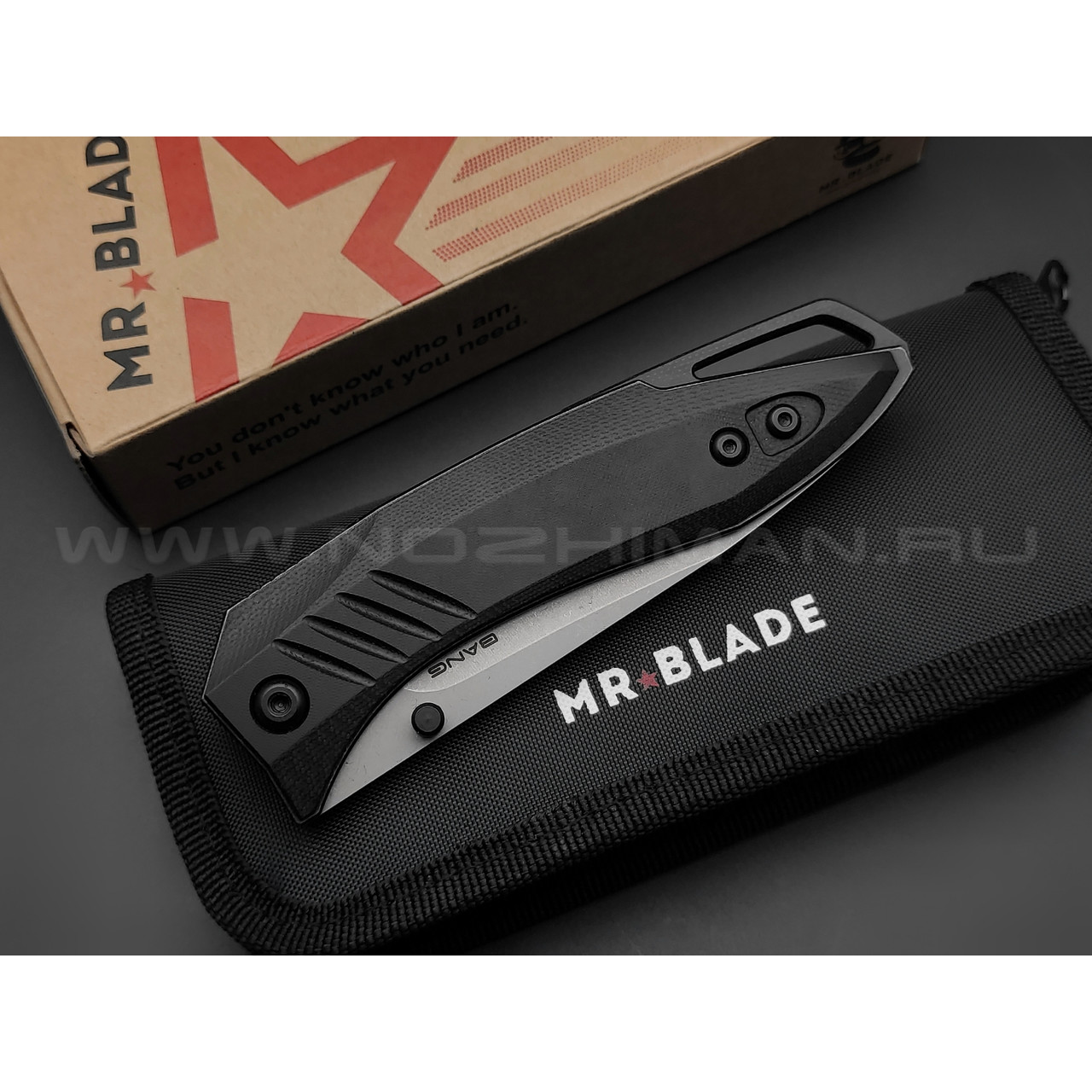 Mr.Blade нож Bang сталь D2 стоунвош, рукоять G10 black