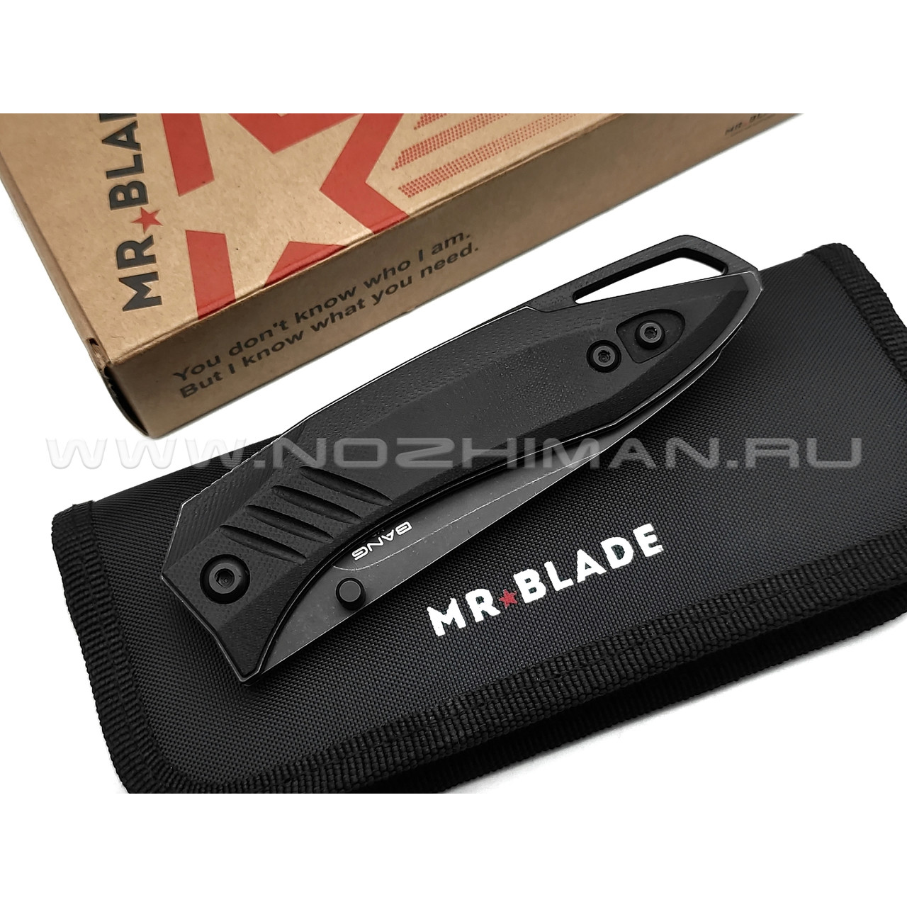 Mr.Blade нож Bang сталь D2 блэквош, рукоять G10 black